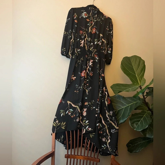 Nanette Lepore Black Asymmetrical Mock Neck Dress - Picture 5 of 12